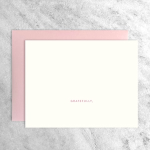 Thank You Notes, 'Gratefully' | Fine Stationery | Flat Notecards, Note Cards | Stationery Notes, Stationary