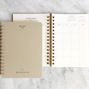 Custom 2025-2026 planner | personalized planner 2025-2026 | weekly planner | wire bound planner |  academic year planner |  Kraft Soft Cover