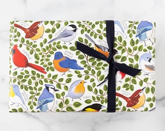 Illustrated Birds Gift Wrap: All Occasion Wrapping Paper, 3 Sheets