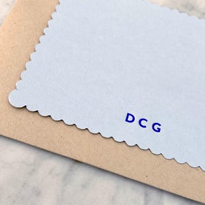 de correspondance estampés d'aluminium | papeterie personnalisée | de correspondance plats personnalisés | cartes de correspondance | cartes monogrammées | Cartes de correspondance festonnées