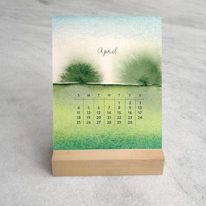Landscapes Desk Calendar 2027 | 2027 Desk Calendar | 2027 Calendar with wood Stand | Standing Calendar, flip calendar, standard size image 5