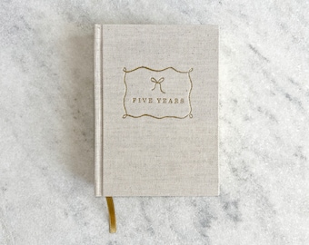 5 Year Linen Journal: Gold Foil Memory Book, Mindfulness Diary