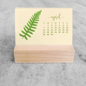 2024 Desk Calendar Mini Desk Calendar 2024 with Wood Stand, Ferns 2024 Calendar, stocking stuffer image 6