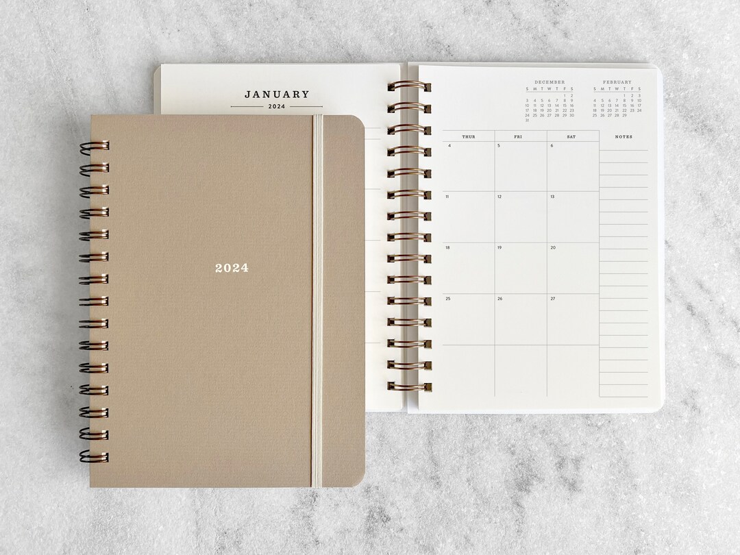 2024 Planner Hard Cover Planner 2024 Weekly Planner Wire Etsy