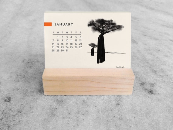 trees-2024-mini-desk-calendar-mini-desk-calendar-2024-easel-desk-calendar-modern-calendar-etsy