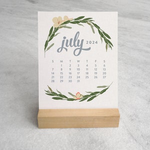 Wildflower Desk Calendar 2024 2024 Desk Calendar 2024 Calendar with Wood Stand, standard size Floral Calendar image 8