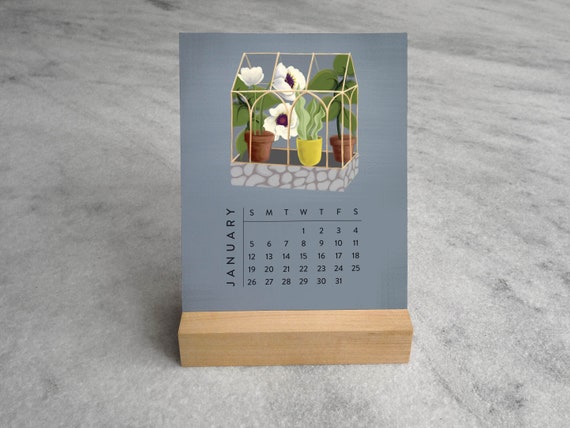 Greenhouse Desk Calendar 2020 2020 Desk Calendar Terrarium Etsy