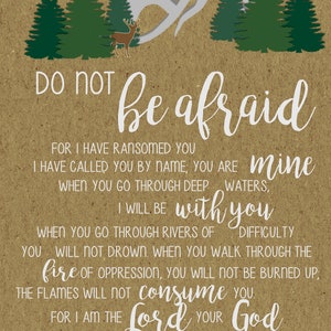 Do not be afraid- Art Print, Instant Download, Inspirational, Scripture, Isaiah 43