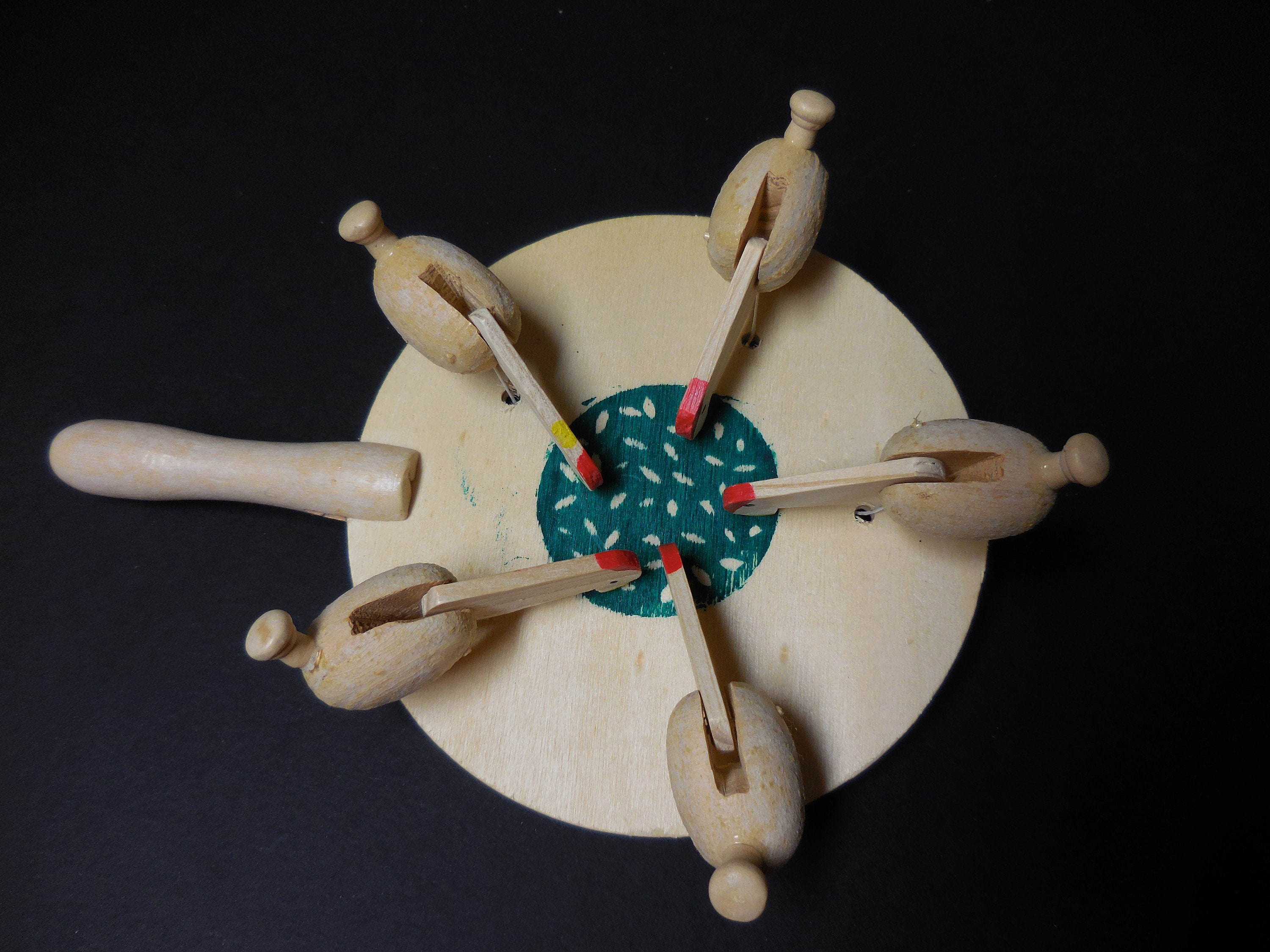 Pecking Chickens Wooden Paddle Toy Etsy