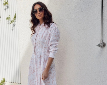 Emma Dress - Printed Linen