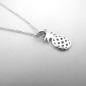Pineapple Charm - Sterling Silver Pineapple Necklace on Delicate Chain