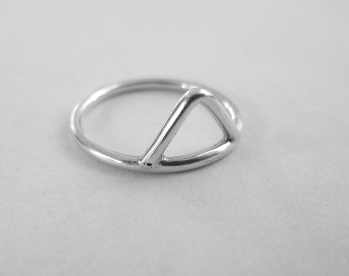 Sterling Silver Triangle Ring Stackable Hollow Triangle on | Etsy