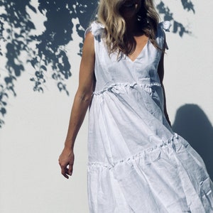 The OSTUNI Dress, Long Linen Tiered Frill Dress by LJC Designs image 5