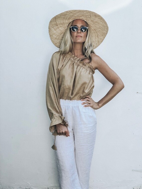 linen one shoulder top