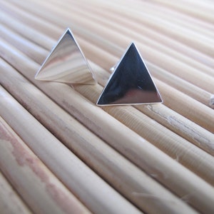 Sterling Silver Triangle Earrings Silver Stud/Post Earrings image 3