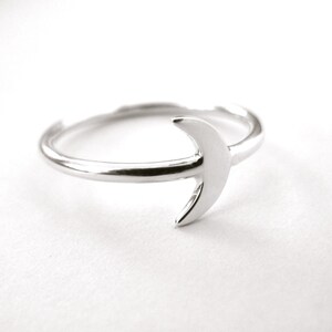 Crescent Moon Sterling Silver Luna Ring image 2