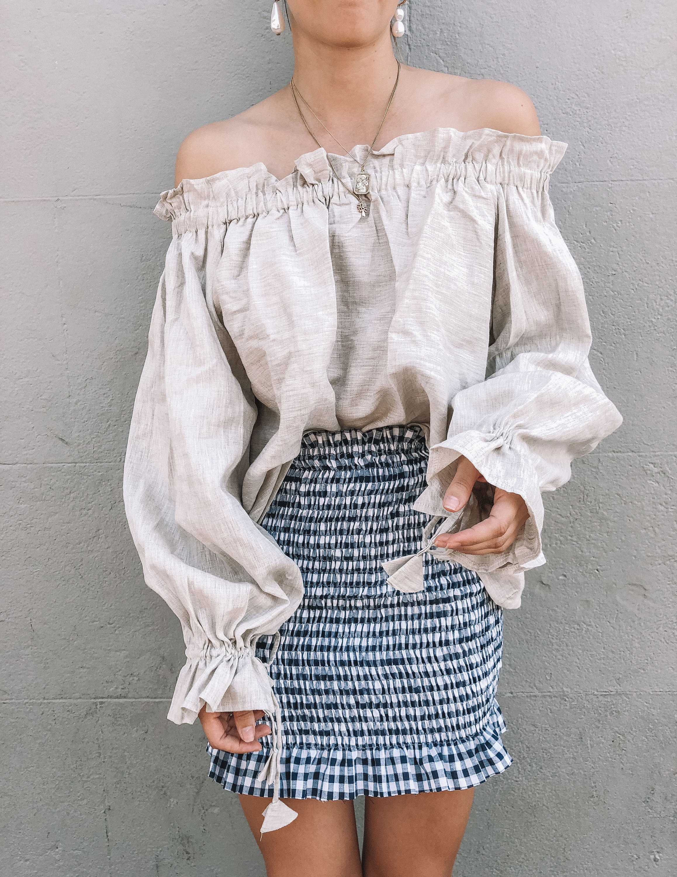 トップス andequal volume off shoulder blouse SCOMCHIC Women's Plus Size Off The Shoulder Peplum Blouse