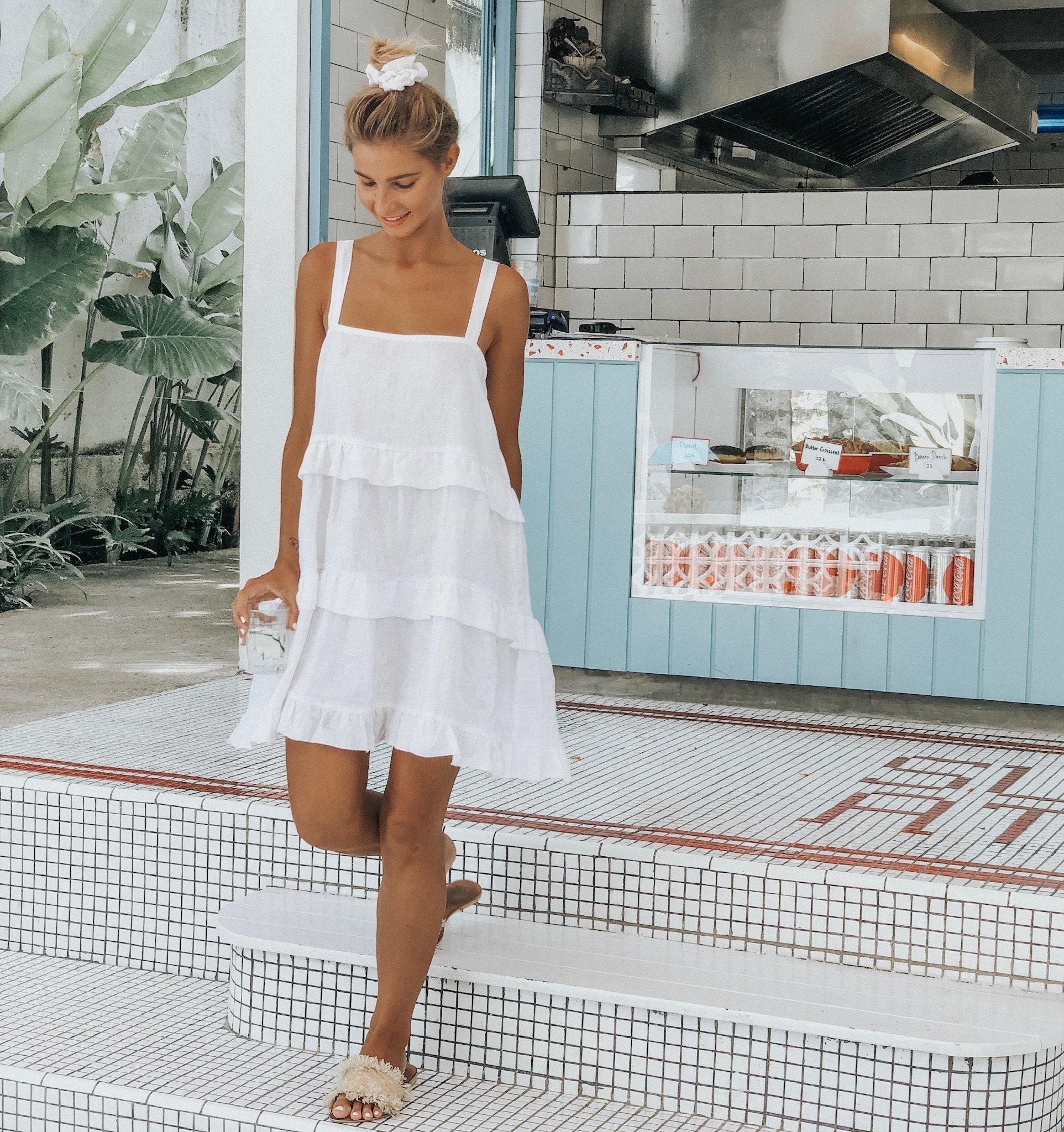 Short tiered dress best sale