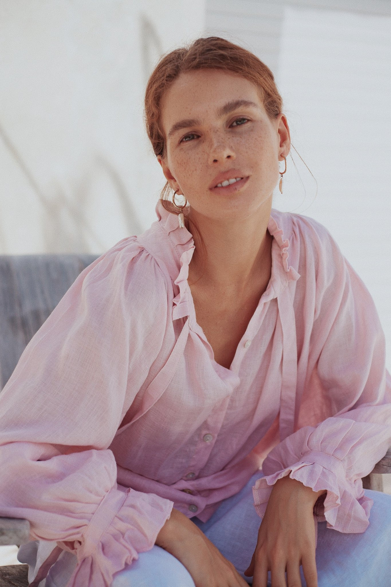 The Uma Loose Billowing Blouse Top - Loose Fitting Shirt Top 