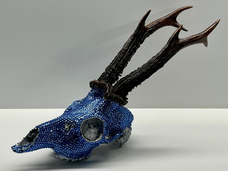 Swarovski Rhinestone Crystal Deer Skull Sapphire Etsy