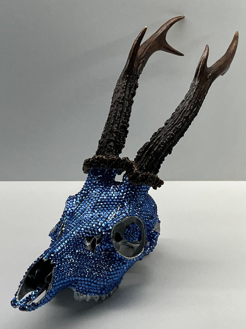 Swarovski Rhinestone Crystal Deer Skull Sapphire Etsy