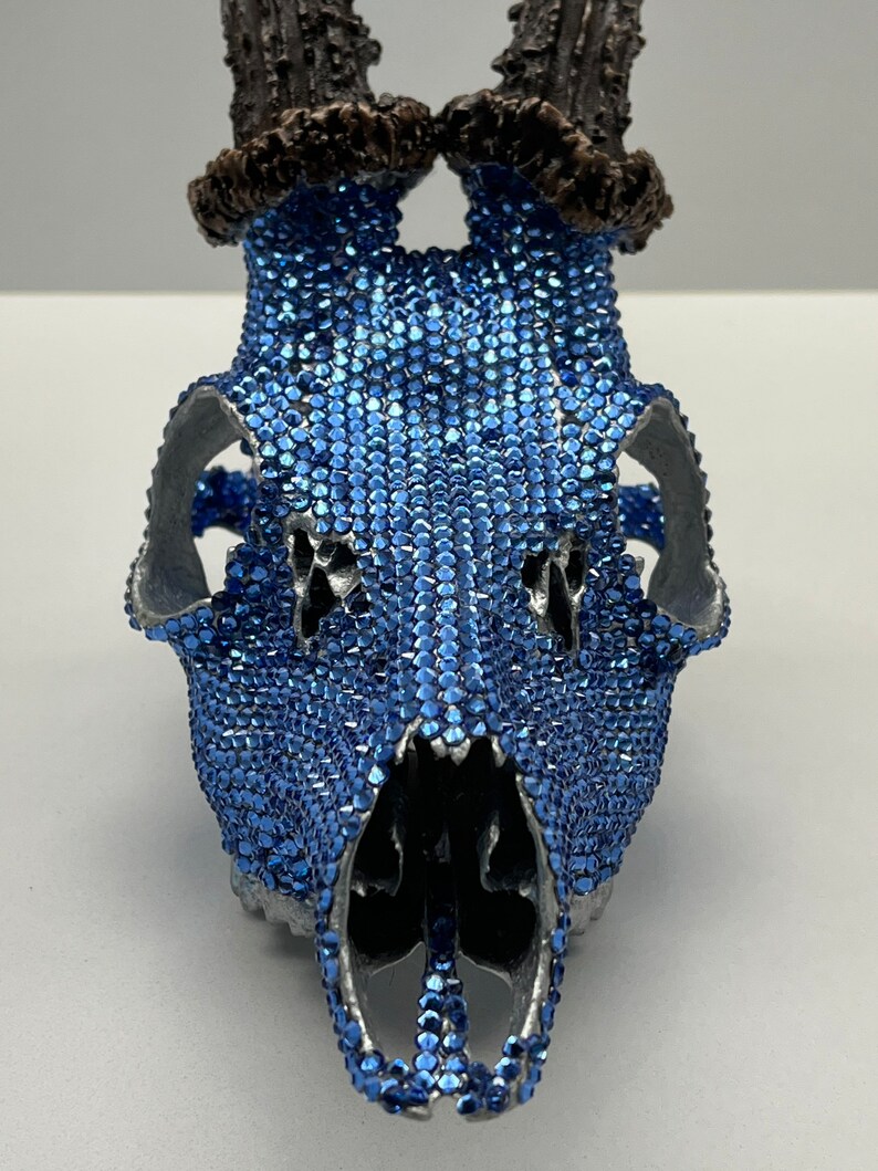 Swarovski Rhinestone Crystal Deer Skull Sapphire Etsy