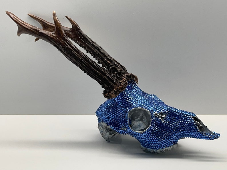 Swarovski Rhinestone Crystal Deer Skull Sapphire Etsy