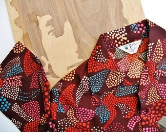 Women's 1960's Mid Century Asian  Prince Label Button Down Blouse Medium