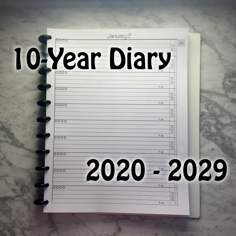 10Year Diary Journal 2020 2029 Letter Size Record Book Etsy