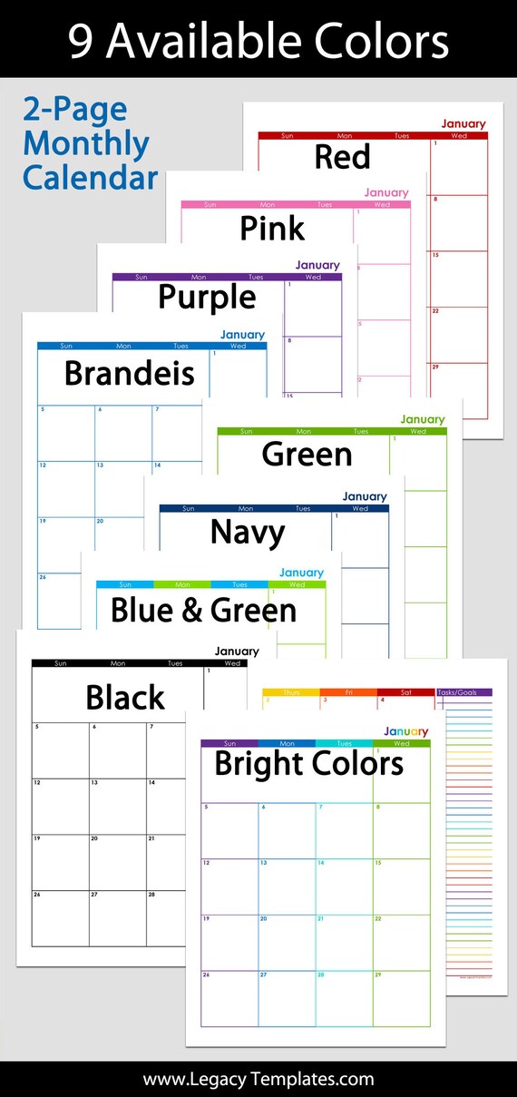 2022 12-Month 2-Page Black Calendar Jr Size 5.5 X | Etsy