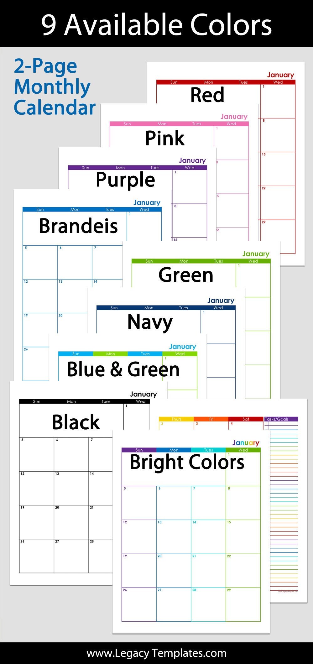 Brandeis 2023 Calendar 2022 2023 2022/2023 & More 12 Or 24-Month 2-Page Calendar | Etsy Ireland