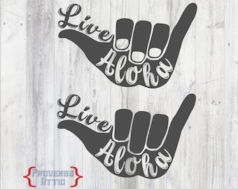 HAWAIIAN SHAKA Live Aloha Hang Loose Sign for Screenprint T-shirt