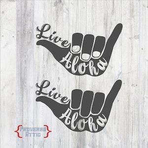 HAWAIIAN SHAKA Live Aloha Hang Loose sign for screenprint t-shirt wall art Vinyl Car Decal Printable Svg png eps dxf jpeg pdf