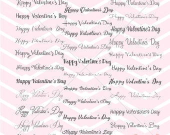 Happy Valentine's Day SCRIPT font set card scrapbook blog web design wall art print printable Digital File Instant Download Svg png dxf eps