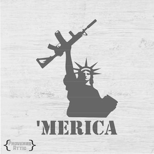 AR-15 M4 Estátua da Liberdade 'Merica Digital Instant Download decalque camiseta vinil carro caminhão janela corte camisa serigrafia arma Svg png dxf eps