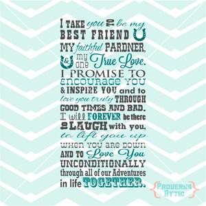 Ich nehmen Sie zu werden My Best Friend Zitat westlichen Stil Hochzeit schwört schneiden, Printable - digitale Instant Download Svg Png Jpeg Dxf Eps-format