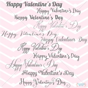 Happy Valentine's Day SCRIPT Font Set Card Scrapbook Blog Web Design ...