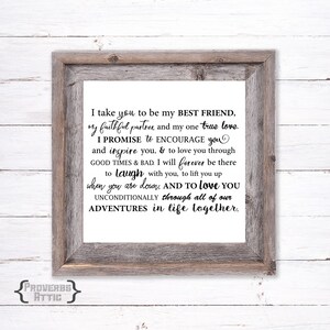 I Take You to Be My Best Friend DIGITAL Quote Printable Vinyl Decal ...