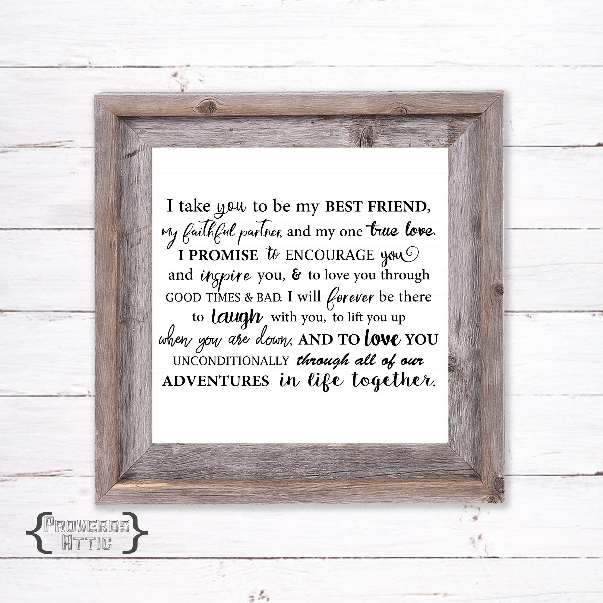 I Take You to Be My Best Friend DIGITAL Quote (Instant Download