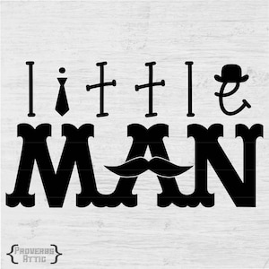 Kleiner Mann mit Schnurrbart Krawatte Hut junge Baby Vinyl Einladungen T-shirt Bildschirm drucken Aufkleber digitale Datei Instant Download Svg Png Eps Dxf jpeg