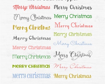 MERRY CHRISTMAS font STYLE variety set season fireplace mantle decoration scrapbook wall vinyl decal Digital Download Svg png eps dxf