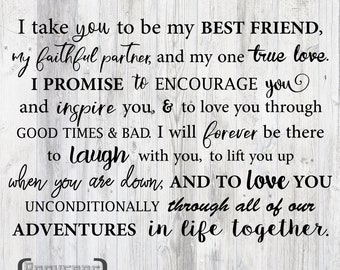 I Take You To Be My Best Friend DIGITAL quote printable vinyl decal engagement wedding Digital Instant Download svg png pdf dxf eps