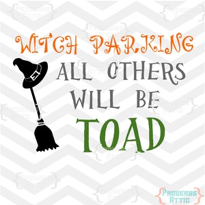 Witch Parking Sign pad Halloween vinyl muur kunst sticker teken spooky val svgs - Digital Instant Download Svg png jpeg