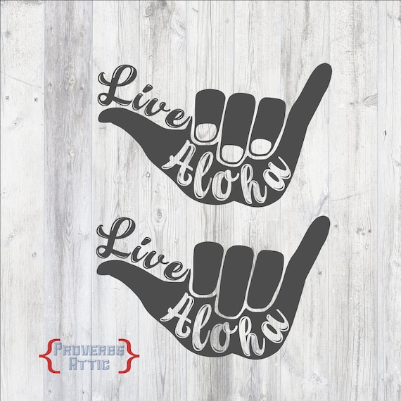 HAWAIIAN SHAKA Live Aloha Hang Loose Sign for Screenprint T-shirt