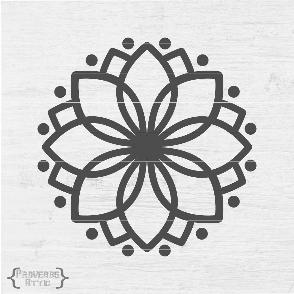 LOTUS FLOWER Digital File Geo Shapes for Tshirt Decal Wall