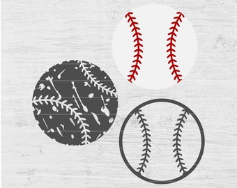 BASEBALL SET of 3 BALLS Sports file for t-shirt/iron-on Cutting Printable Vinyl Decal Digital Instant Download Svg png dxf eps