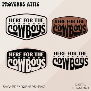 Here for the COWBOYS Laser Cut Print Hat Patch Digital File Instant Download Svg png eps dxf pdf