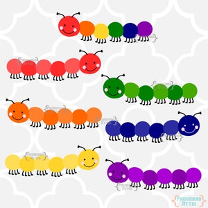 Raupen Baby Säugling Kinder Zimmer Wand Kunst Aufkleber Druck geschnitten Vinyl Aufkleber lernen Farben - Digital Instant Download Svg Png Dxf Eps jpeg