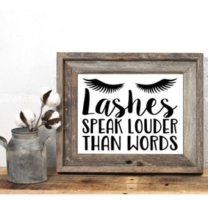 CILS parlent plus fort que les mots pour l’impression de coupe tshirt fichier vinyle autocollant signe salle de bain numérique fichier instant Download SVG png EPS DXF JPEG