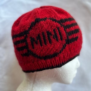 Mini Cooper Hat Adult Med-Lg,Red/Blk